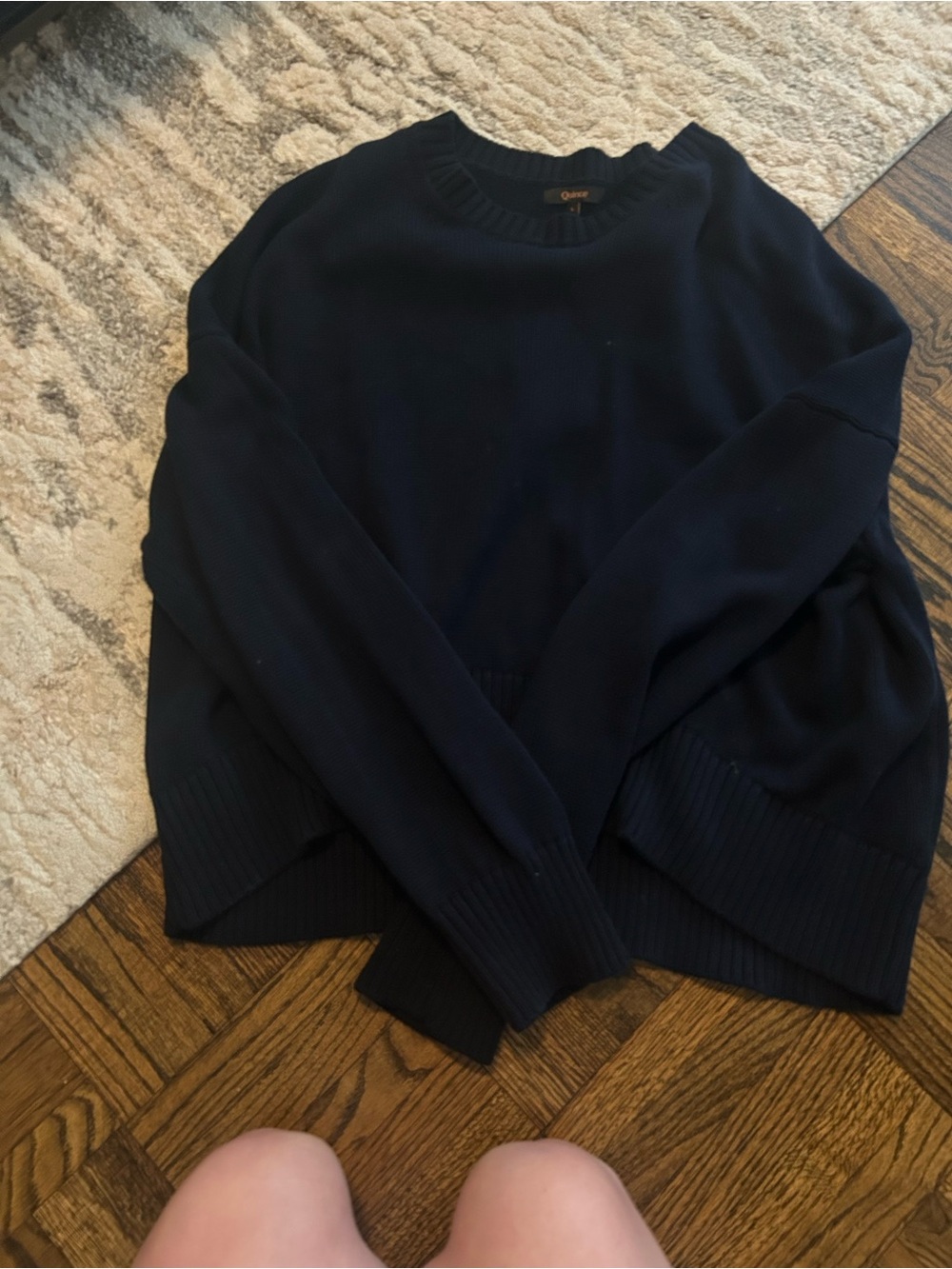 Quince Navy Crewneck Sweater